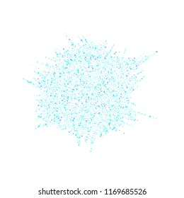 Blue, cyan, turquoise stars, sprocket, shiny confetti. Scattered little sparkling, glitter elements. Random stellar falling on white background. New Year Christmas background. Vector illustration.