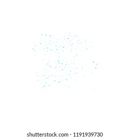 Blue, cyan, turquoise stars, sprocket, shiny confetti. Scattered little sparkling, glitter elements. Random stellar falling on white background. New Year Christmas background. Vector illustration.