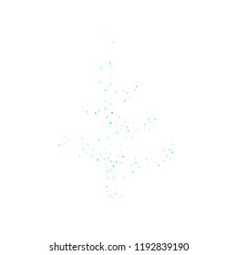 Blue, cyan, turquoise stars, sprocket, shiny confetti. Scattered little sparkling, glitter elements. Random stellar falling on white background. New Year Christmas tree background. Vector illustration