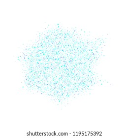 Blue, cyan, turquoise stars, sprocket, shiny confetti. Scattered little sparkling, glitter elements. Random stellar falling on white background. New Year Christmas background. Vector illustration.