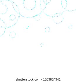 Blue, cyan, turquoise stars, sprocket, shiny confetti. Scattered little sparkling, glitter elements. Random stellar falling on white background. New Year Christmas background. Vector illustration.