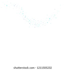 Blue, cyan, turquoise stars, sprocket, shiny confetti. Scattered little sparkling, glitter elements. Random stellar falling on white background. New Year Christmas background. Vector illustration.