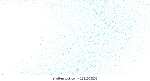 Blue, cyan, turquoise stars, sprocket, shiny confetti. Scattered little sparkling, glitter elements. Random stellar falling on white background. New Year Christmas background. Vector illustration.
