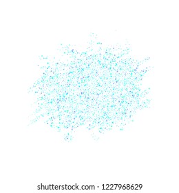 Blue, cyan, turquoise stars, sprocket, shiny confetti. Scattered little sparkling, glitter elements. Random stellar falling on white background. New Year Christmas background. Vector illustration.