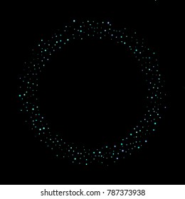 Blue, cyan, turquoise stars, sprocket, shiny confetti. Scattered little sparkling, glitter elements. Random stellar falling on black background. New Year Christmas background. Vector illustration.