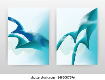 Blue cyan waved lines abstract design of annual report, brochure, flyer, poster. Blue Cyan abstract background vector illustration for flyer, leaflet, poster. Business A4 brochure template.