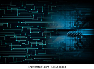 Blue cyber circuit future technology concept background