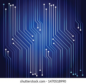 Blue cyber circuit future technology concept background