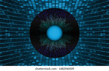 Blue cyber circuit future technology concept background