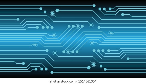 Blue cyber circuit future technology concept background