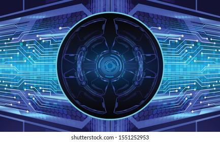 Blue cyber circuit future technology concept background