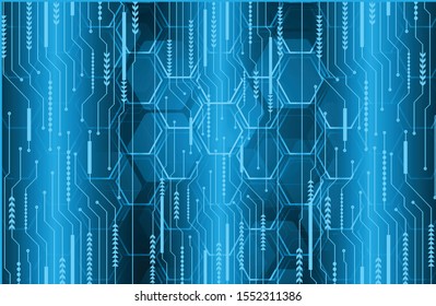 Blue cyber circuit future technology concept background