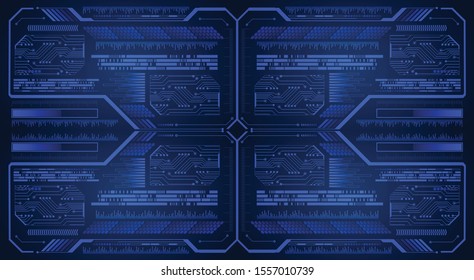 Blue cyber circuit future technology concept background