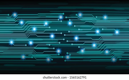 Blue cyber circuit future technology concept background