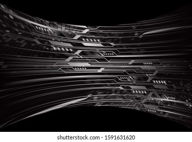 Blue cyber circuit future technology concept background