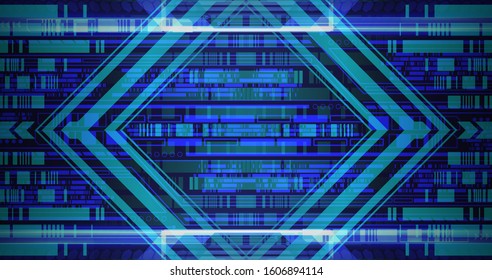 Blue cyber circuit future technology concept background