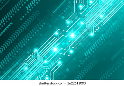 Blue cyber circuit future technology concept background