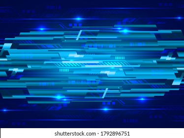 Blue cyber circuit future technology concept background