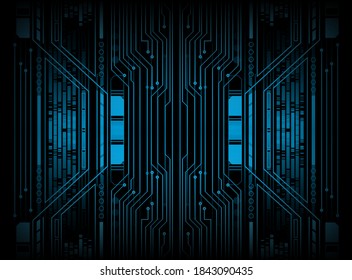 Blue cyber circuit future technology concept background