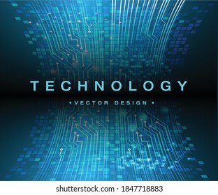 Blue cyber circuit future technology concept background