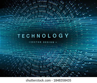 Blue cyber circuit future technology concept background