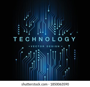 Blue cyber circuit future technology concept background