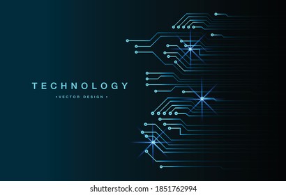 Blue cyber circuit future technology concept background