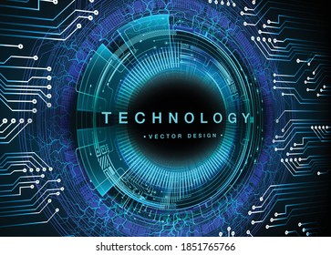 Blue cyber circuit future technology concept background