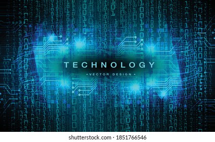 Blue cyber circuit future technology concept background