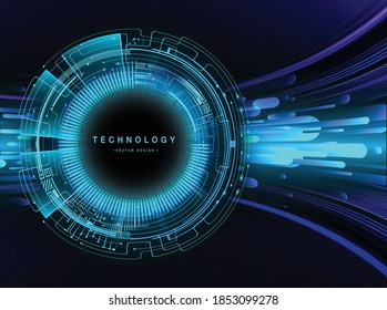 Blue cyber circuit future technology concept background