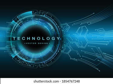 Blue cyber circuit future technology concept background