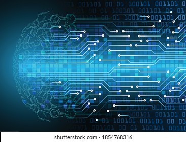 Blue cyber circuit future technology concept background