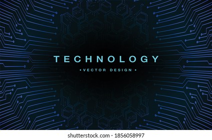 Blue cyber circuit future technology concept background