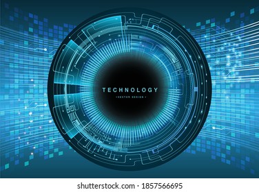 Blue cyber circuit future technology concept background