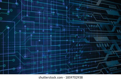 blue cyber circuit future technology concept background