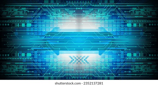 Blue cyber circuit future technology concept background