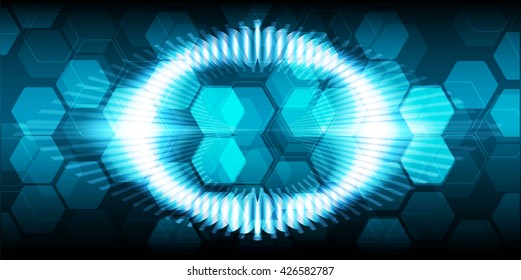 blue Cyber digital data technology background
