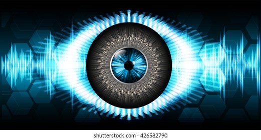 blue Cyber digital data technology background