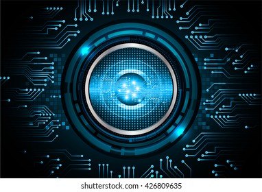 blue Cyber eye digital data technology background