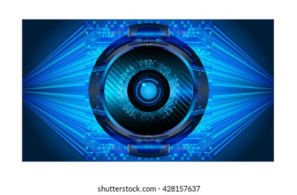 blue Cyber eye digital data technology background