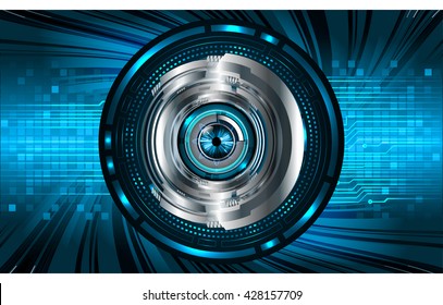 blue Cyber eye digital data technology background
