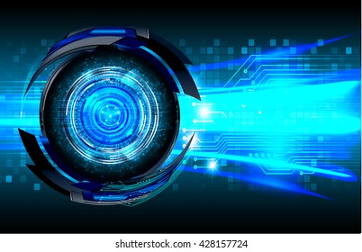 blue Cyber eye digital data technology background