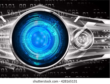 blue Cyber eye digital data technology background