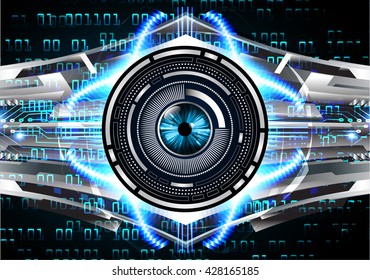 blue Cyber eye digital data technology background
