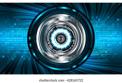blue Cyber eye digital data technology background