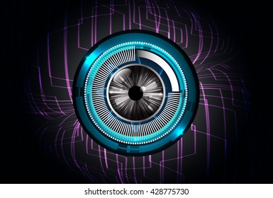 blue Cyber eye digital data technology background