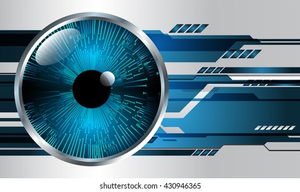 blue Cyber eye digital data technology background