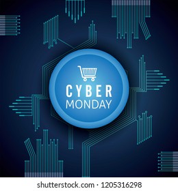 Blue Cyber Monday Background