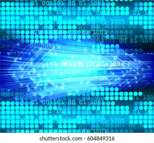 Blue cyber security concept background. Circuit