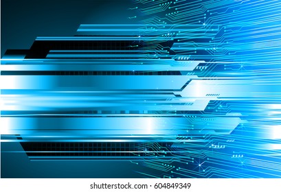 Blue cyber security concept background. Circuit